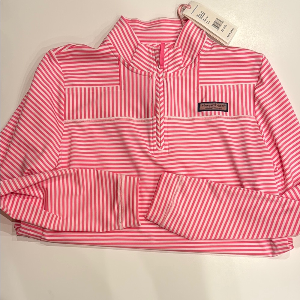Vineyard Vines Pink Striped Pullover NWT Girls XL 16